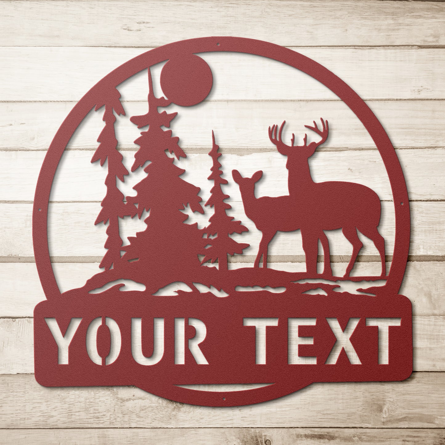 deer tree scene monogram