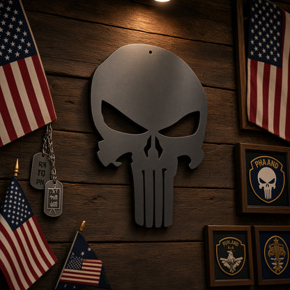 Skull Logo Metal Wall Art Punisher