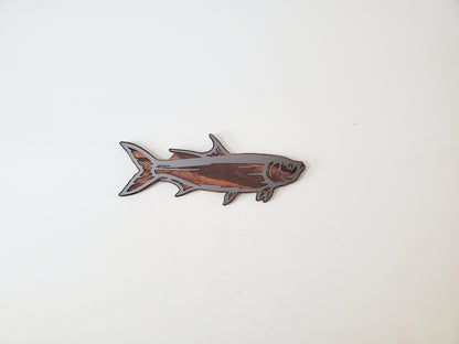 Tarpon Fish Metal Art on Wood