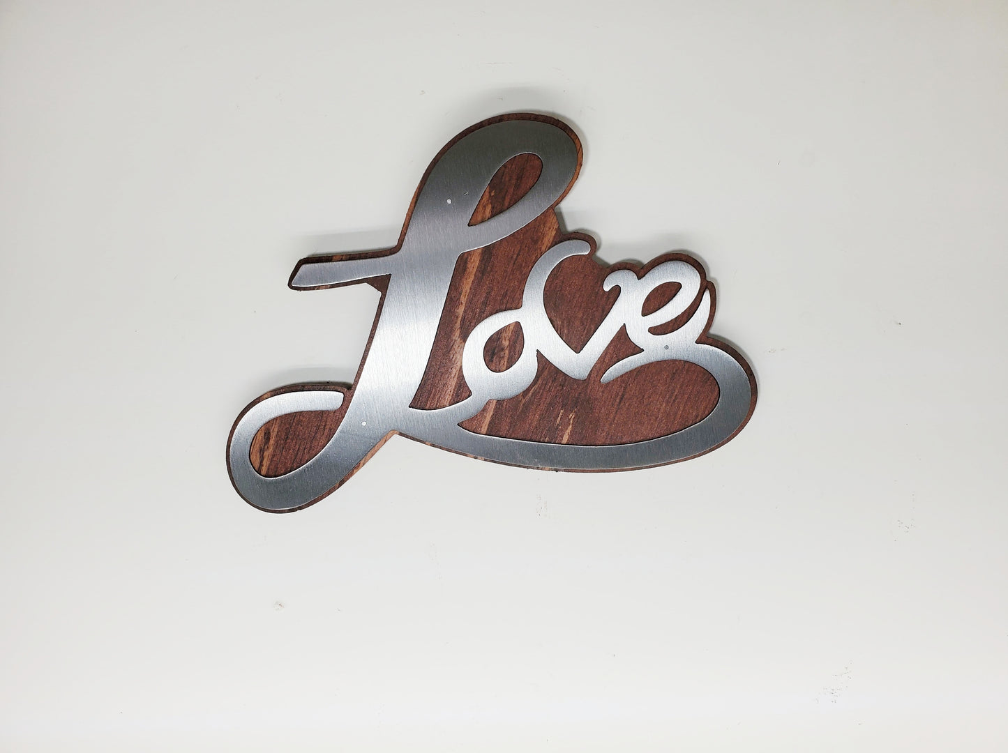 Love Stylized Word Metal Art on Wood | Made in USA