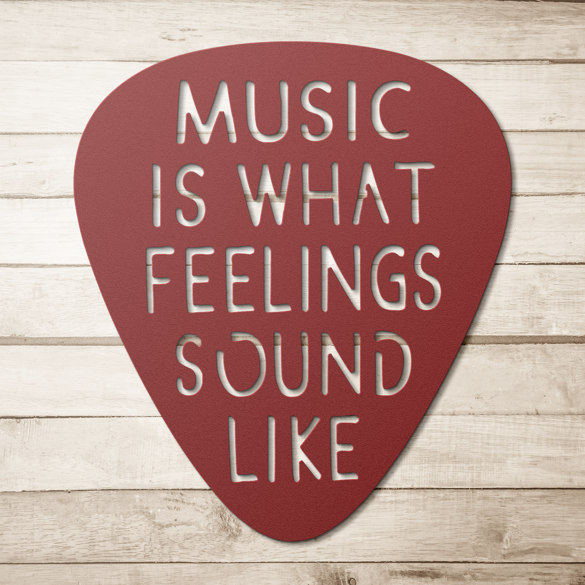 Music Is What Feelings Sound Like | Metal Guitar Pick Wall Art