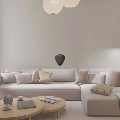 Music Is What Feelings Sound Like | Metal Guitar Pick Wall Art