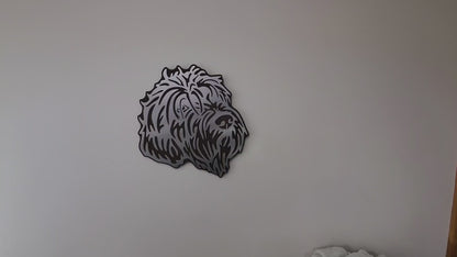 German Griffon Dog Metal Art on Wood - Wirehaired Pointer