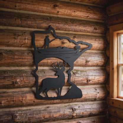 Boat & Deer Minnesota State Sign