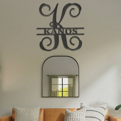 Vine Family Name Monogram - Metal Art Wall Decor - Personalized Steel Sign - USA