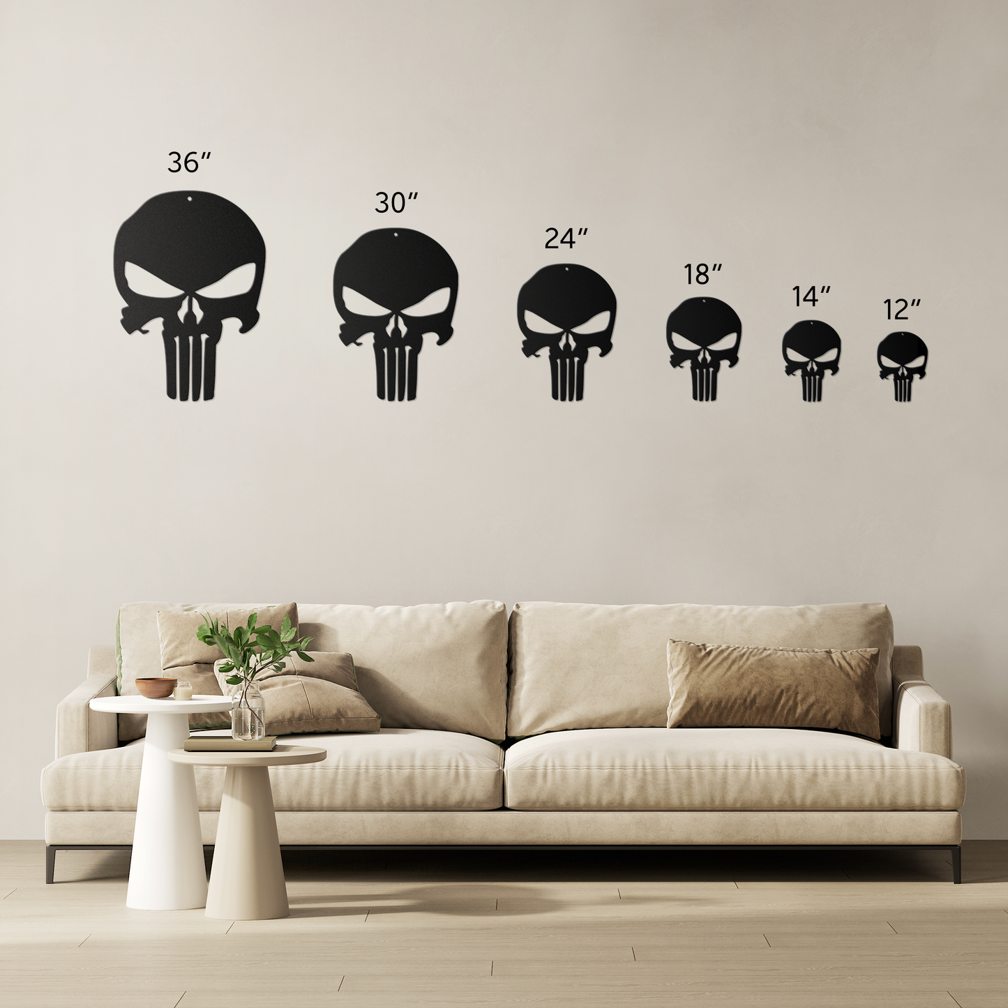 Skull Logo Metal Wall Art Punisher