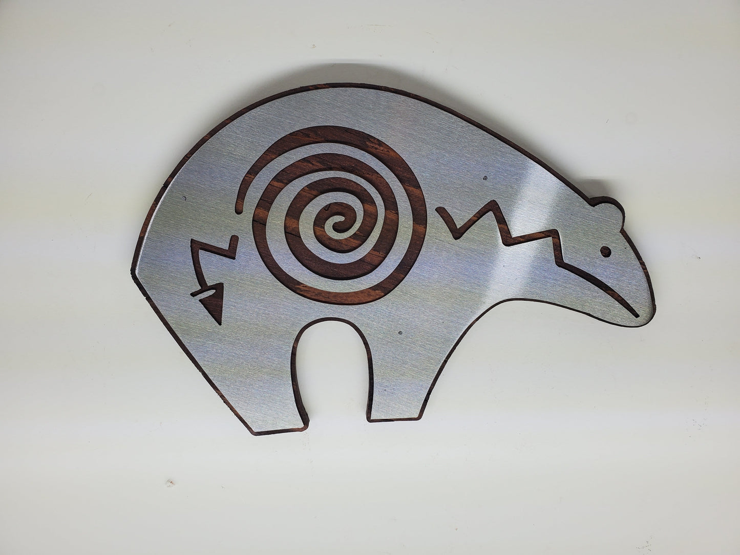 Southwestern Bear Metal Art on Wood