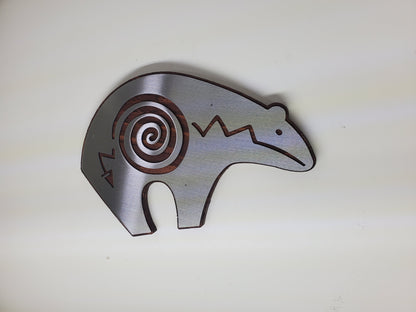 Southwestern Bear Metal Art on Wood