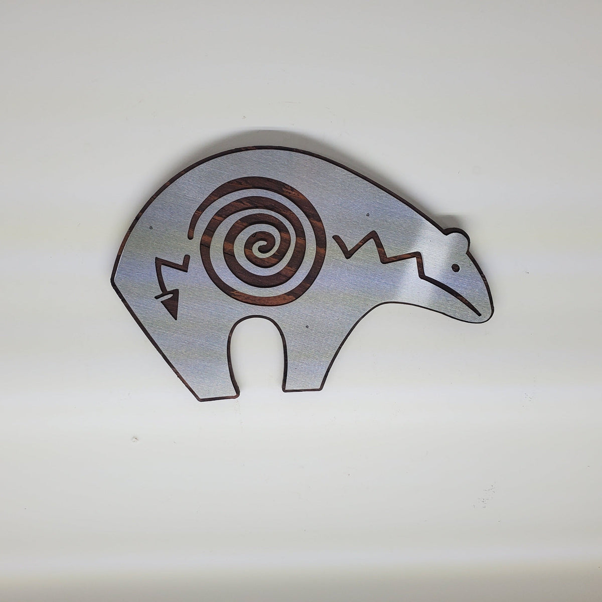 Southwestern bear metal art on wood (1)