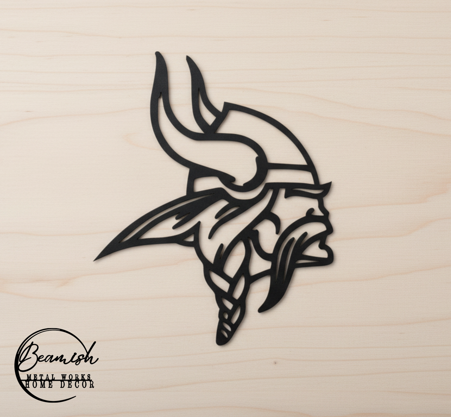 Vikings Head - Viking wall decor - Metal Mancave Sign - Sport room gift