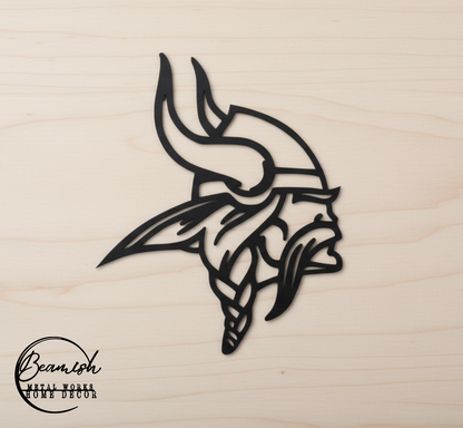Vikings Head - Viking wall decor - Metal Mancave Sign - Sport room gift