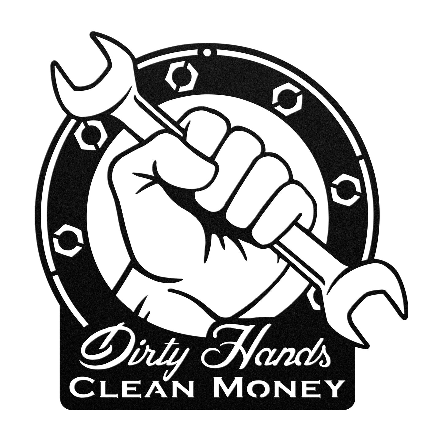 Dirty Hands Clean Money Garage Sign | Metal art wall decor | gift for dad \ USA