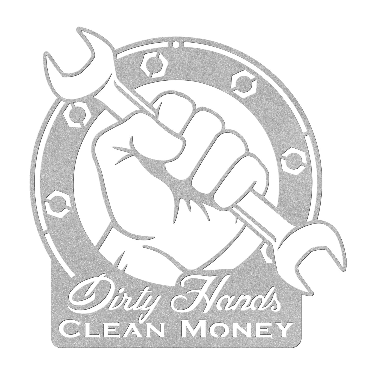 Dirty Hands Clean Money Garage Sign | Metal art wall decor | gift for dad \ USA