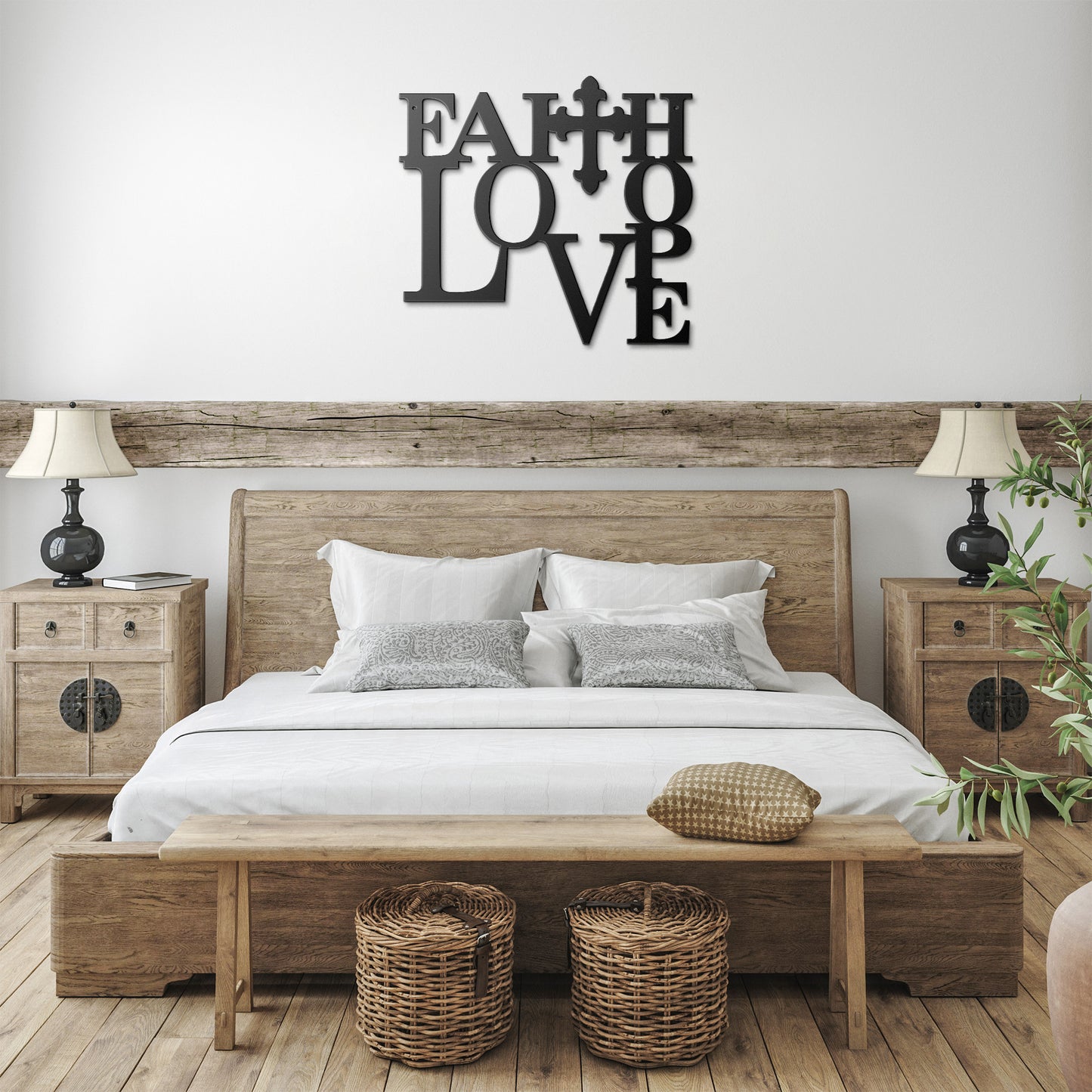 Faith, Hope, and Love Metal Wall Art for a Charming and Rustic Look - Metal Art - USA