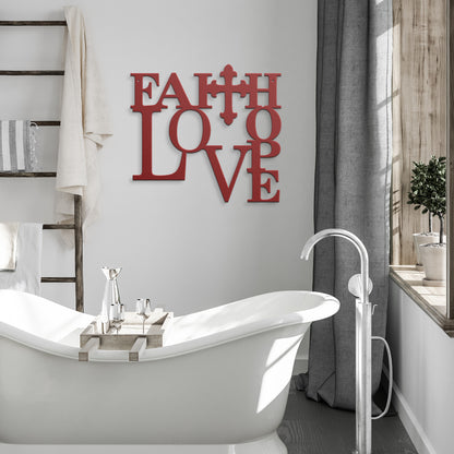 Faith, Hope, and Love Metal Wall Art for a Charming and Rustic Look - Metal Art - USA