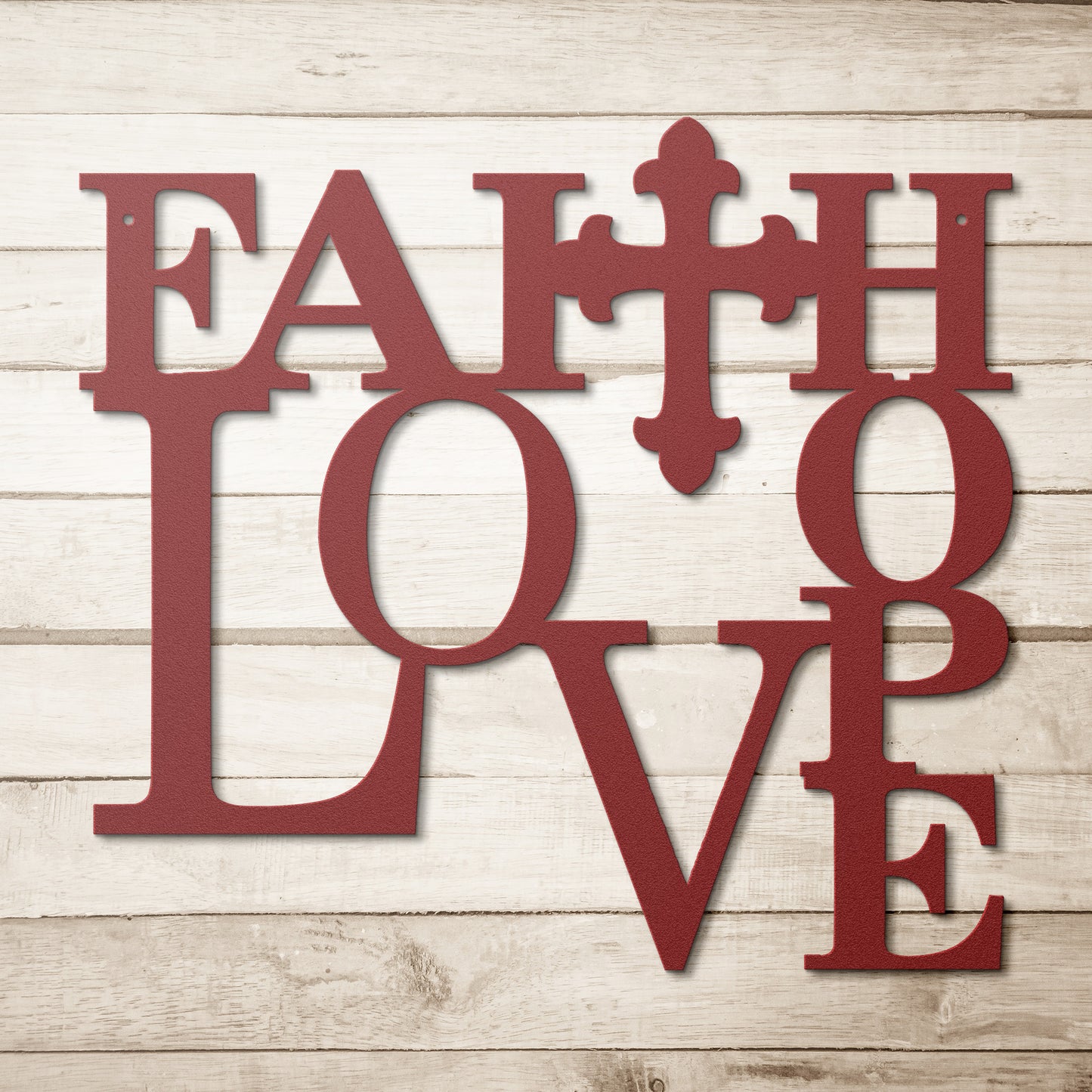 Faith, Hope, and Love Metal Wall Art for a Charming and Rustic Look - Metal Art - USA