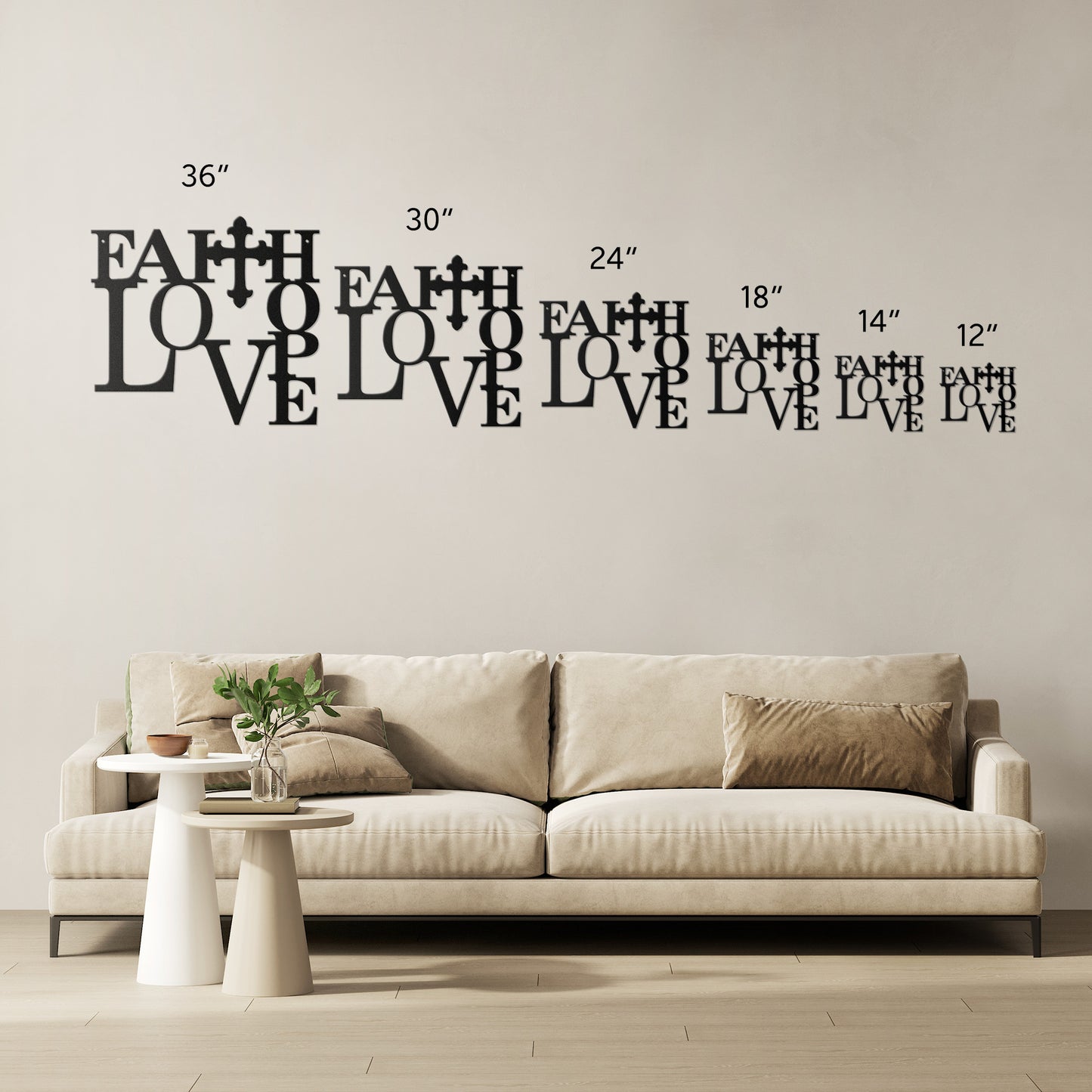 Faith, Hope, and Love Metal Wall Art for a Charming and Rustic Look - Metal Art - USA