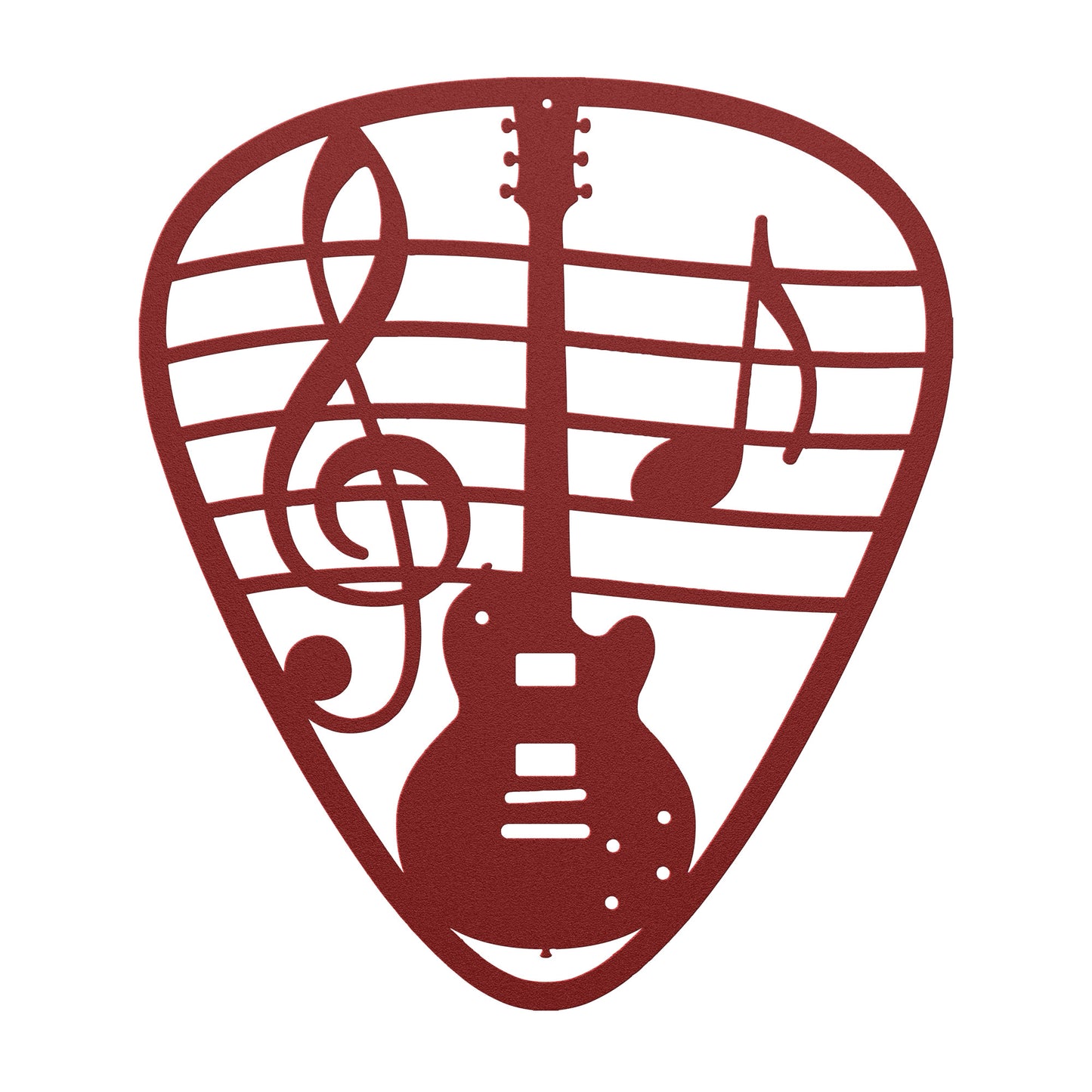 Guitar Pick Metal Art with Musical Notes and Guitar Design | Metal Art Decor