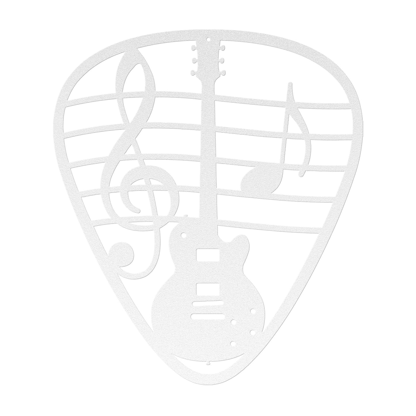 Guitar Pick Metal Art with Musical Notes and Guitar Design | Metal Art Decor