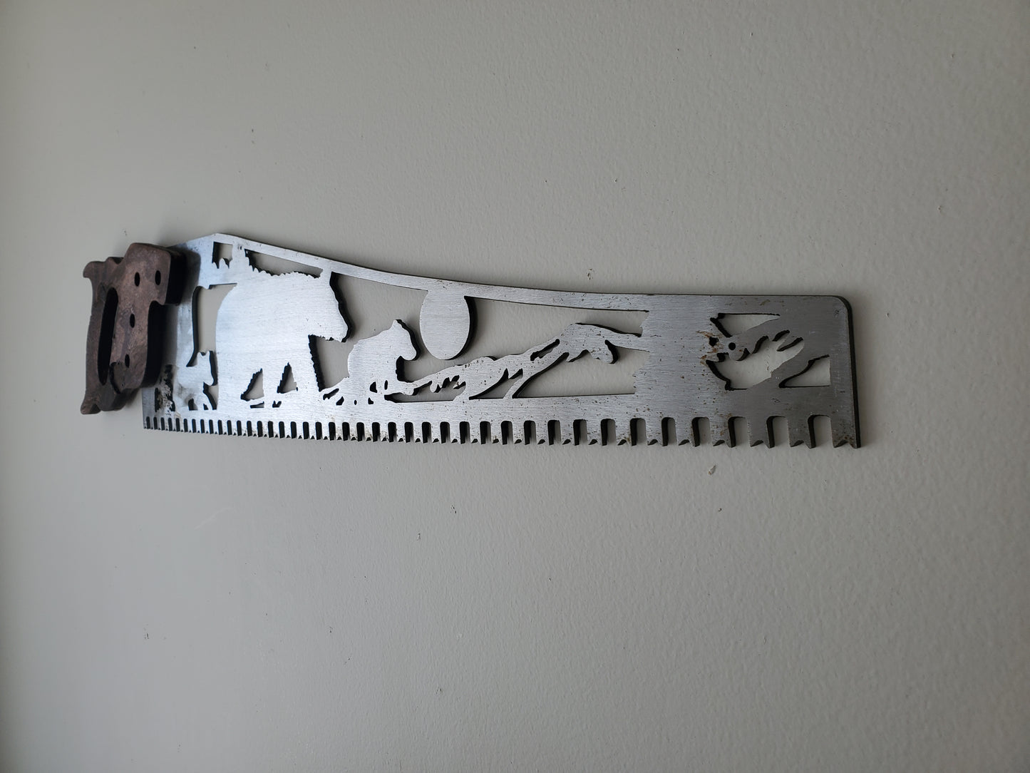 Bear Scene Art Saw | Metal Art Handsaw Wall Decor | saw blade art | made in USA