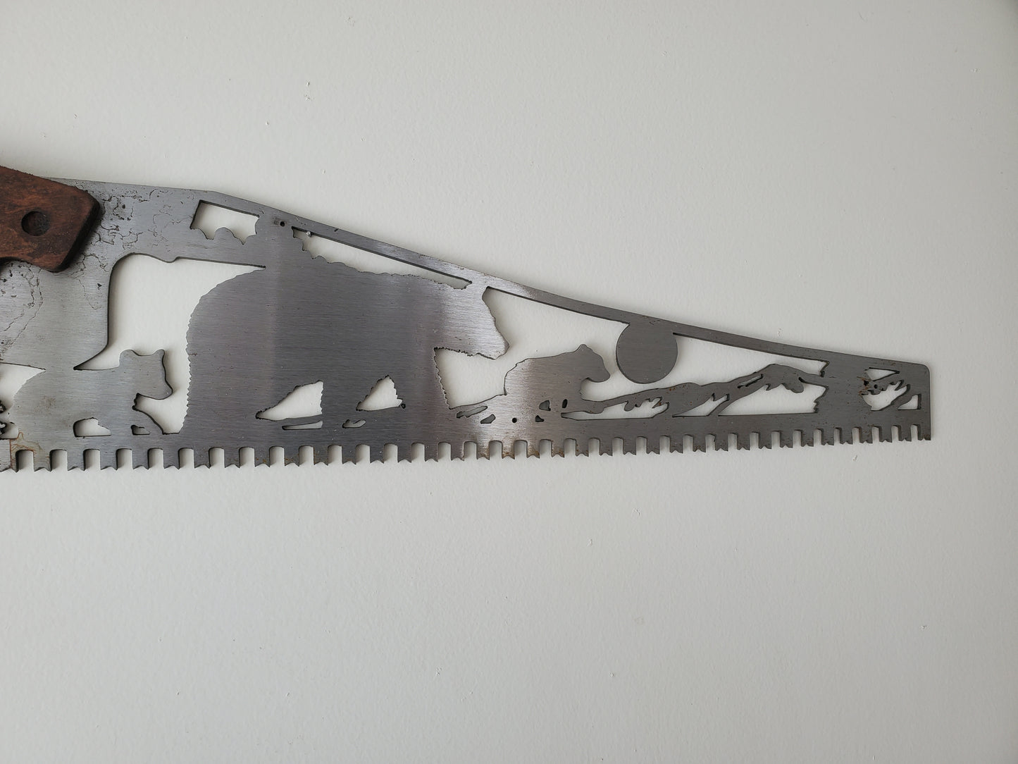 Bear Scene Art Saw | Metal Art Handsaw Wall Decor | saw blade art | made in USA