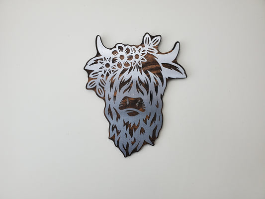 highlander hairy cow metal art