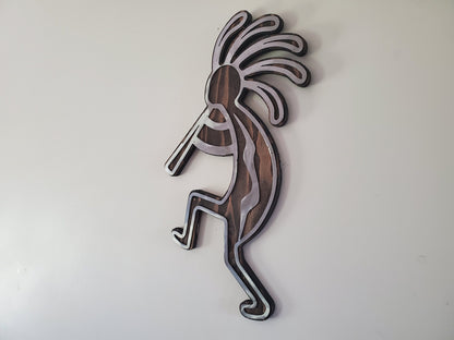 Dancing Kokopelli Wall Art | Rustic Wood and Metal Native American and Southwestern Wall Décor | Office and Home Wall Art| Made in USA