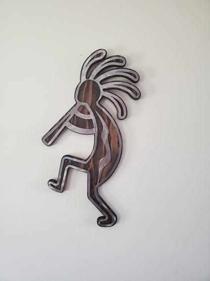 Dancing Kokopelli Wall Art | Rustic Wood and Metal Native American and Southwestern Wall Décor | Office and Home Wall Art| Made in USA