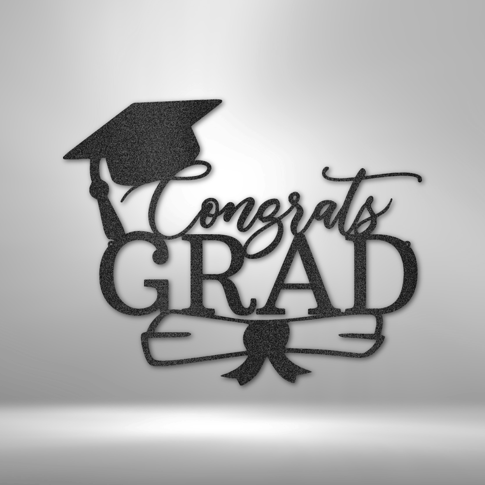 Grad Cap Signs Congrats Grad Cap - Steel Sign – Beamish Metal Works
