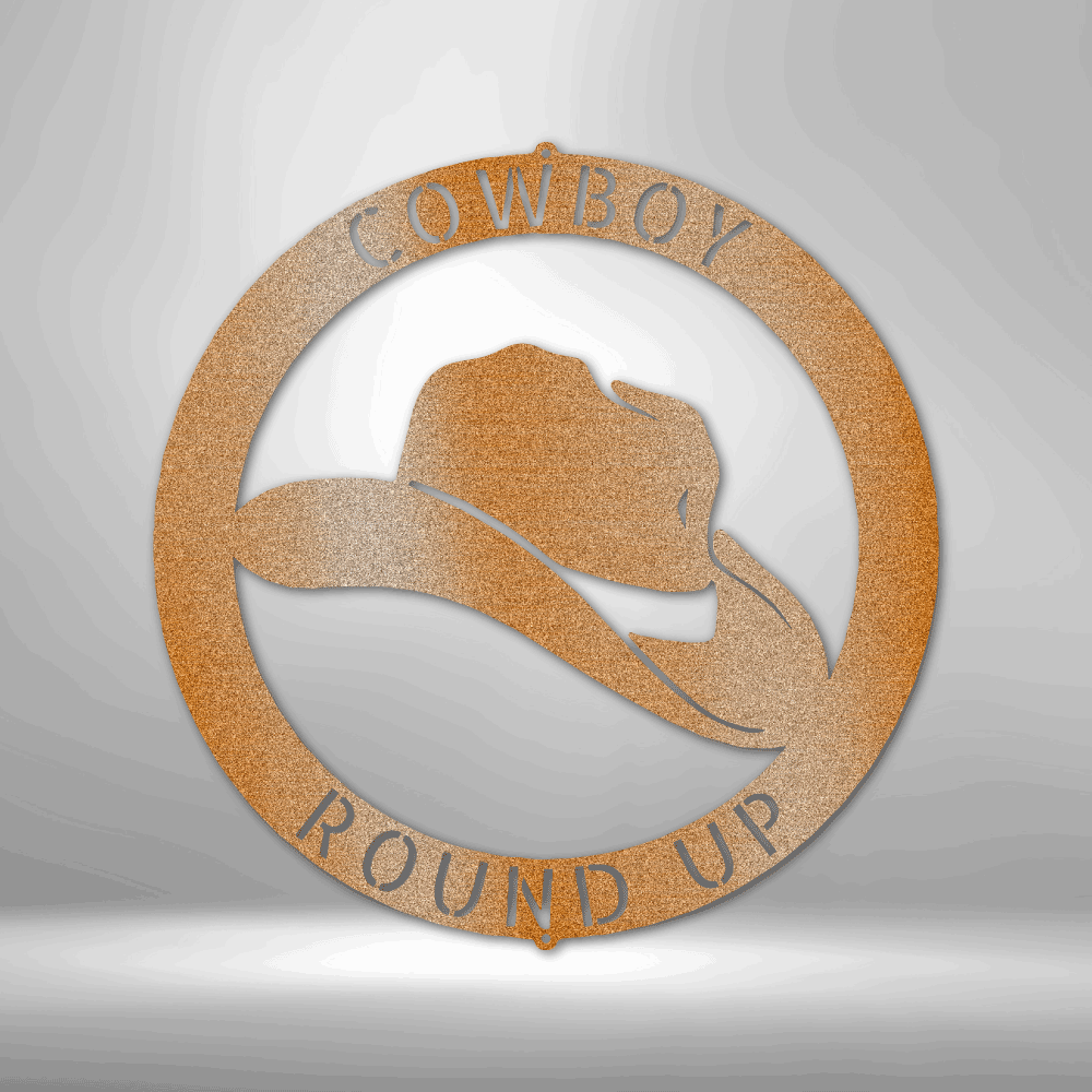 Cowboy Hat Monogram Metal Sign – Beamish Metal Works