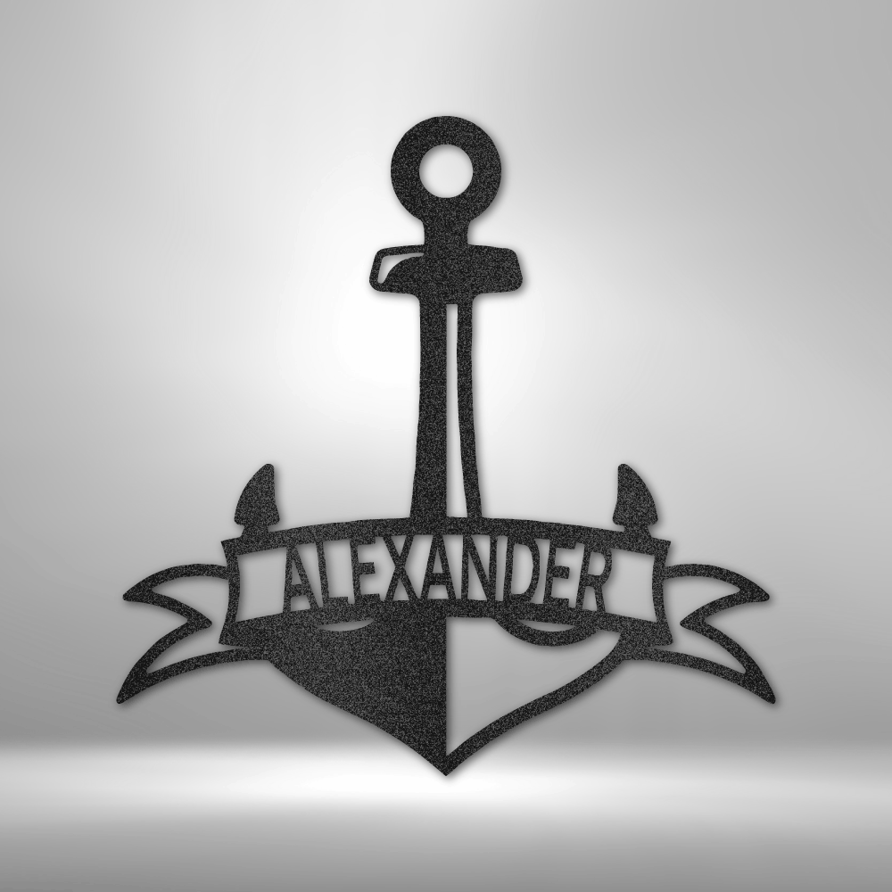 Personalized anchor monogram for boating