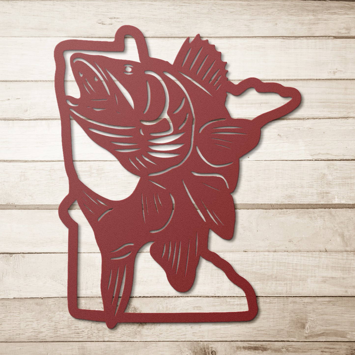 Minnesota Walleye | State shape with game fish | cabin home office decor | USA