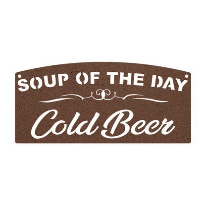 Soup of the Day and Cold Beer Metal Sign | Mancave | Bar Sign | USA