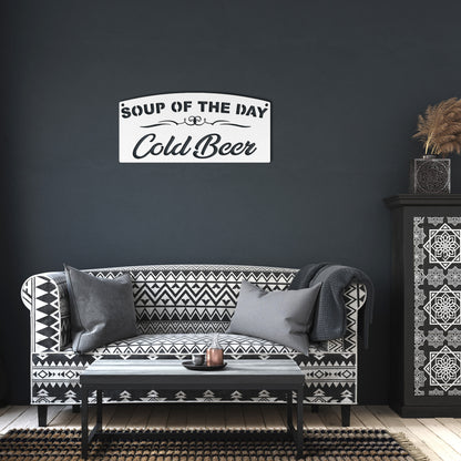 Soup of the Day and Cold Beer Metal Sign | Mancave | Bar Sign | USA