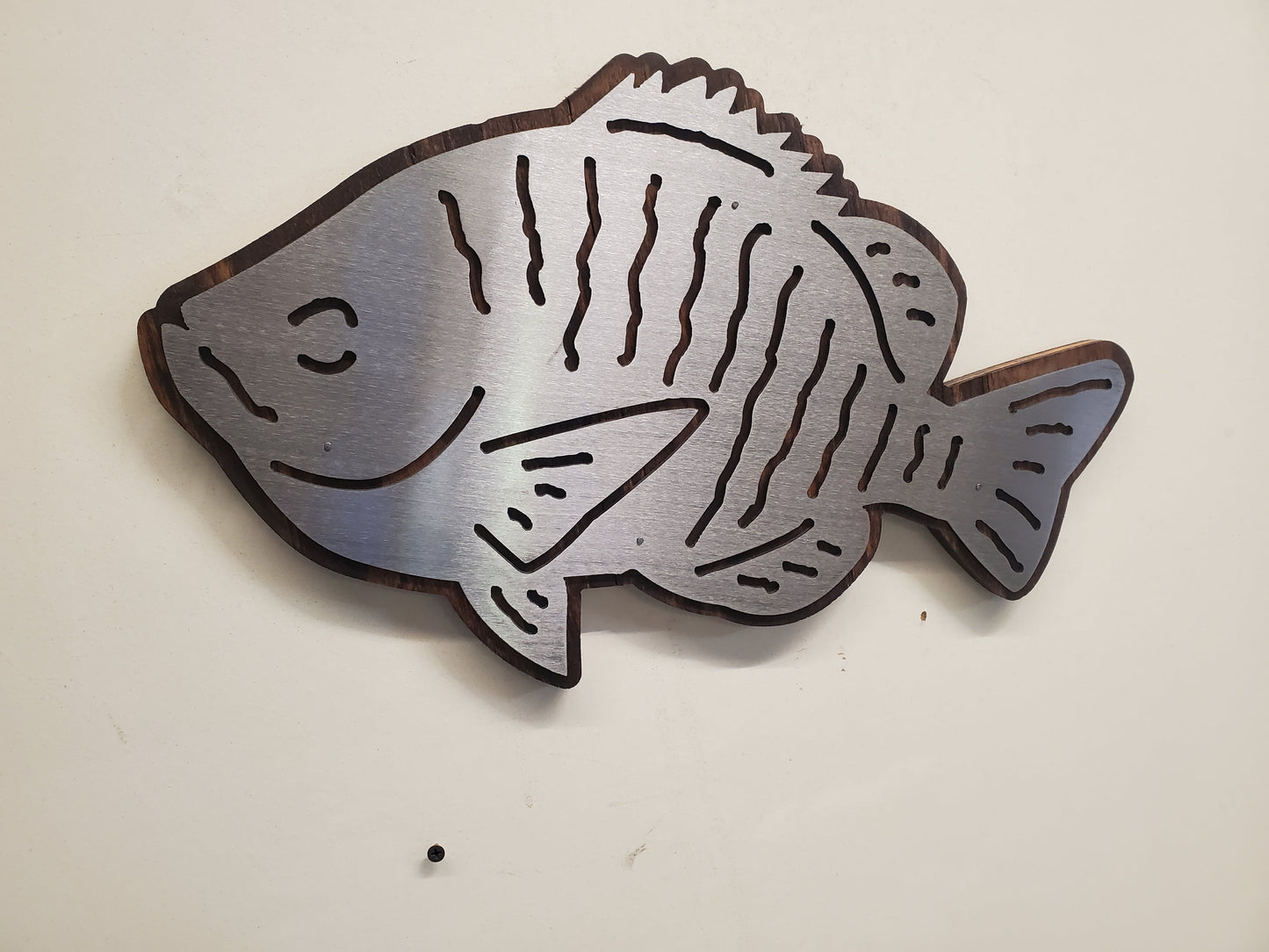 Fresh Water Sunfish Metal Art on Wood