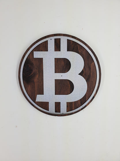 Bitcoin Crypto Metal and Wood Sign | BTC | Ethereum Solana, Avalanche, Tron, Ripple,