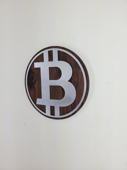 Bitcoin Crypto Metal and Wood Sign | BTC | Ethereum Solana, Avalanche, Tron, Ripple,