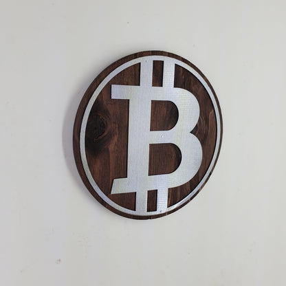 Bitcoin Crypto Metal and Wood Sign | BTC | Ethereum Solana, Avalanche, Tron, Ripple,