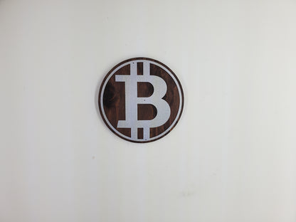 Bitcoin Crypto Metal and Wood Sign | BTC | Ethereum Solana, Avalanche, Tron, Ripple,