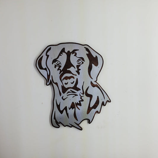 Black Lab Dog wall décor metal art on wood    Made in USA   dog gift Labrador Retriever