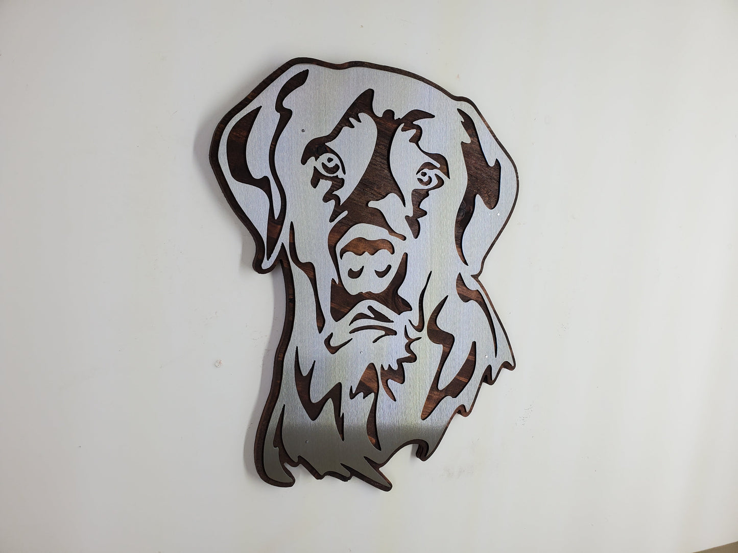 Black Lab Dog wall décor metal art on wood    Made in USA   dog gift Labrador Retriever