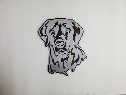 Black Lab Dog wall décor metal art on wood    Made in USA   dog gift Labrador Retriever