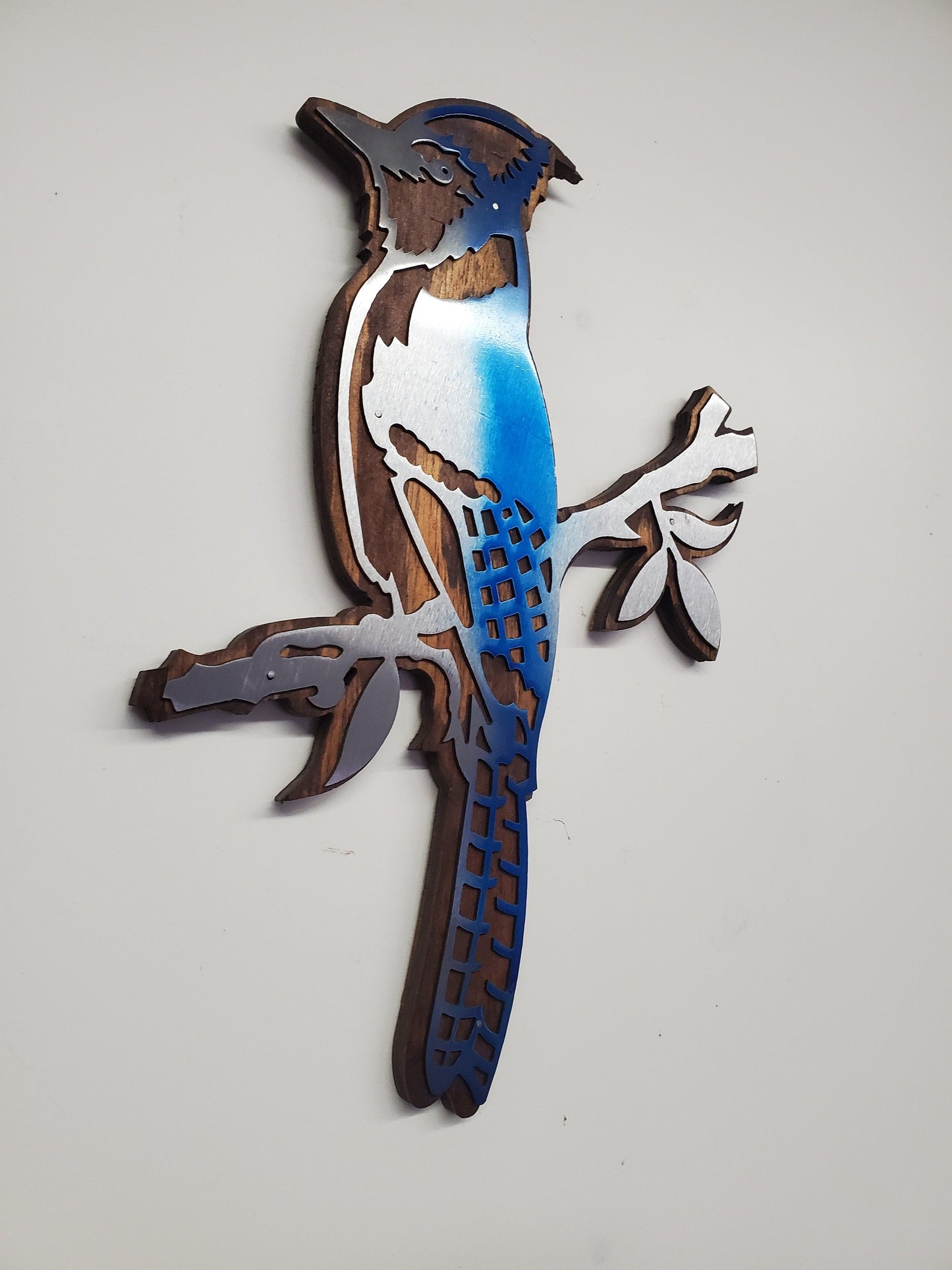 Bluejay Rustic Wood and Metal bird Wall Décor