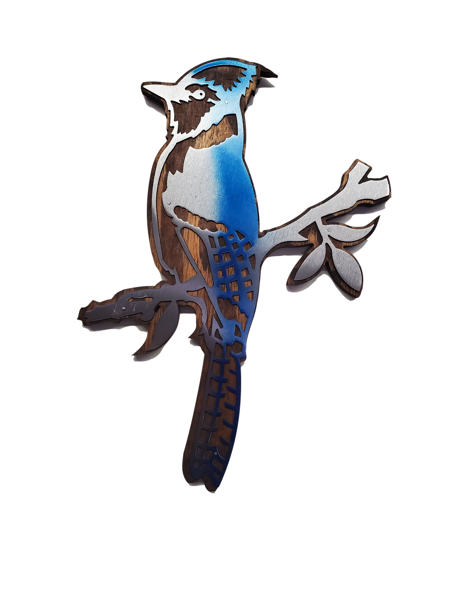 Bluejay Rustic Wood and Metal bird Wall Décor
