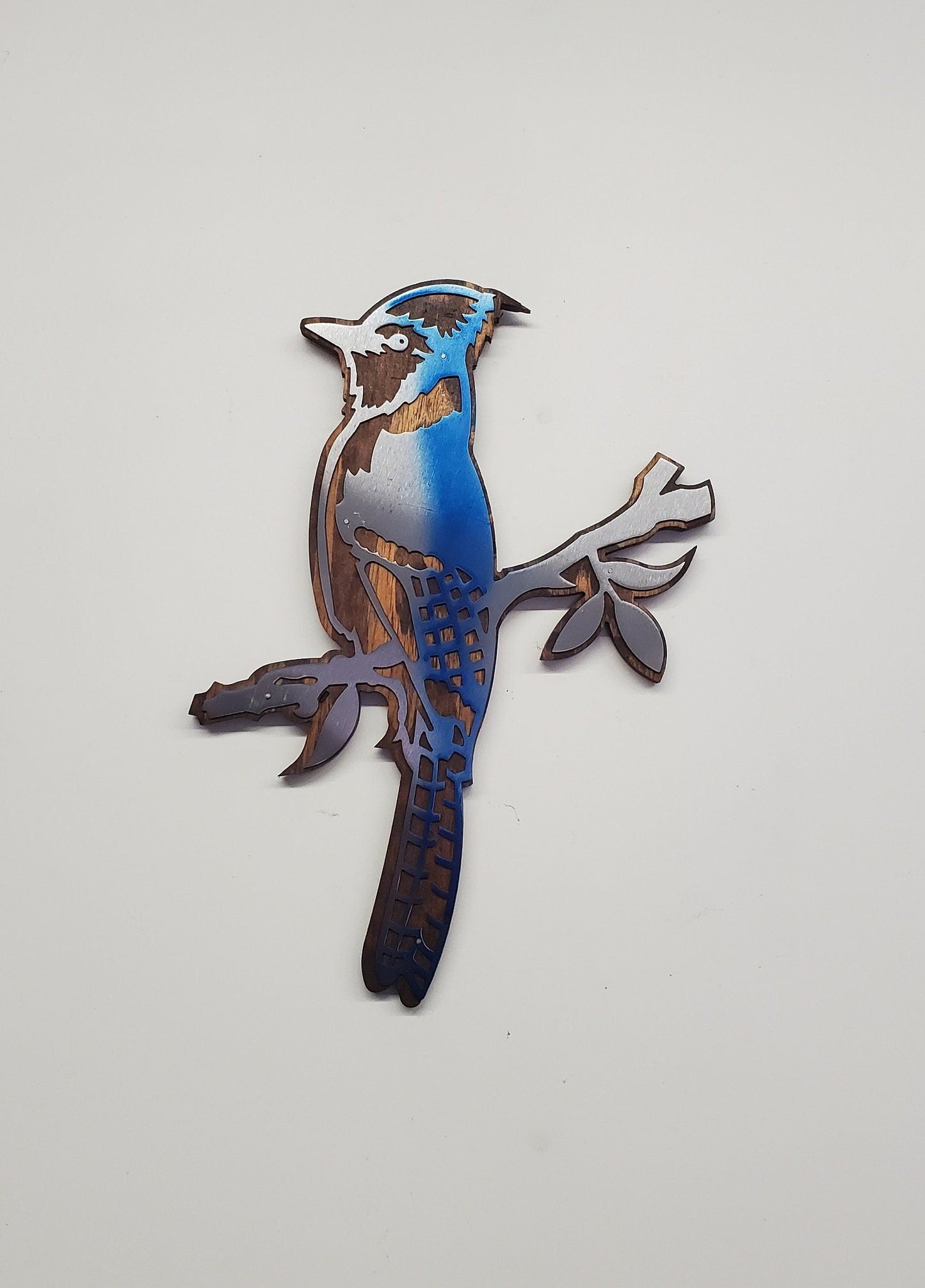 Bluejay Rustic Wood and Metal bird Wall Décor