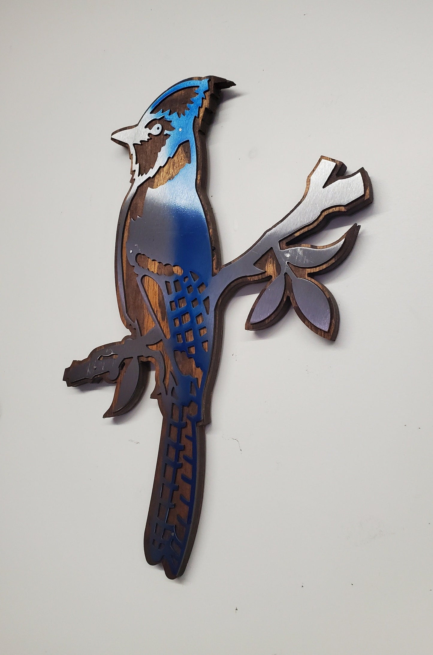 Bluejay Rustic Wood and Metal bird Wall Décor