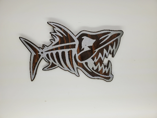 Bone Fish Handcrafted Wall Art | Tropical Coast Bonefishing Wall Décor | Rustic Wood, Metal Artistic Plaque | Nautical Bar Art | Made in USA