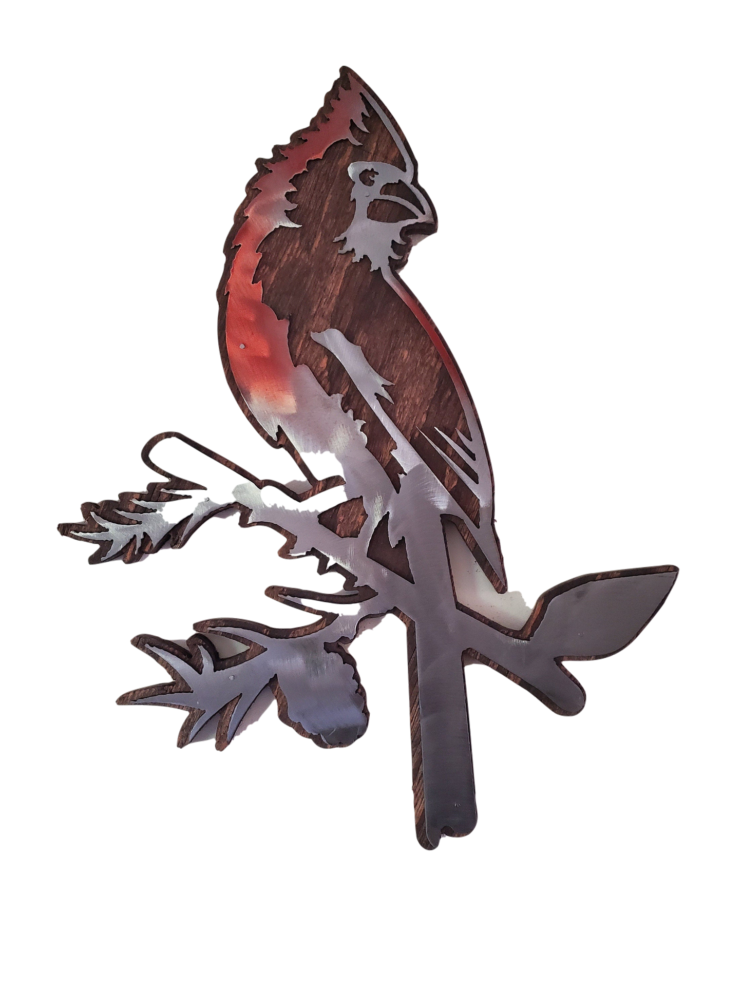 Cardinal Wall Art | Rustic Wood and Metal Cardinal bird Wall Décor | USA