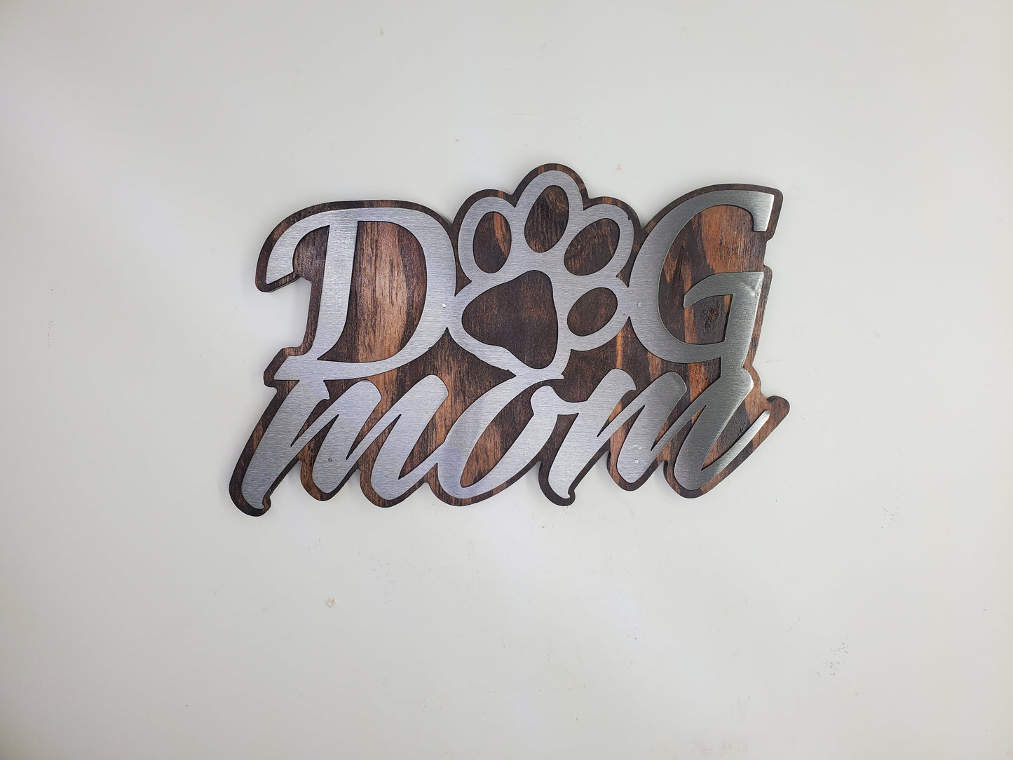 Dog Mom Wall Art | Rustic Wood and Metal Dog Mom Wall Décor | Sculpture Art   Made in USA