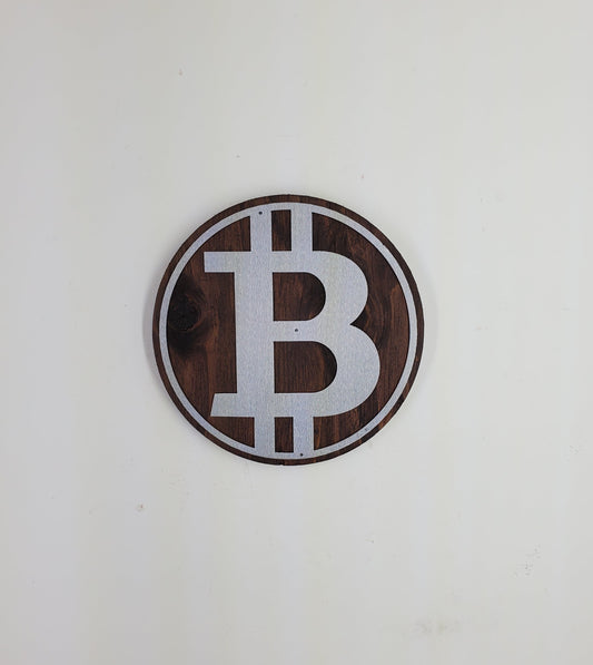 Bitcoin Crypto Metal and Wood Sign | BTC | Ethereum Solana, Avalanche, Tron, Ripple,